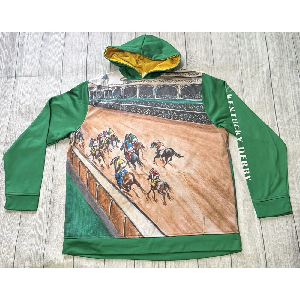Kentucky Derby 146 2020 Keith Anderson Graphic Hoodie Size XL AOP Two Sided Rare